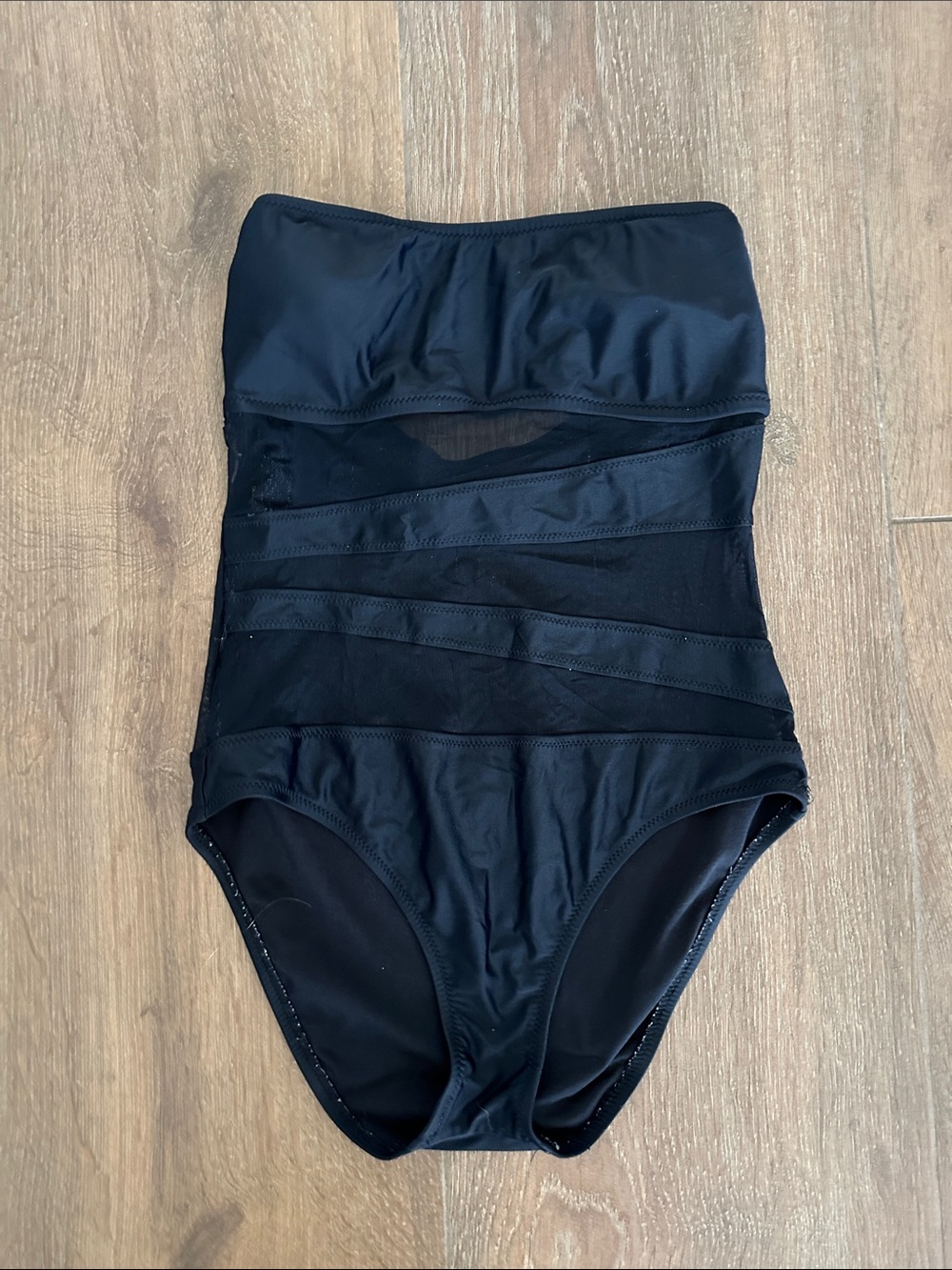 Massano Black Strap Detail One-Piece Swimsuit - size L.